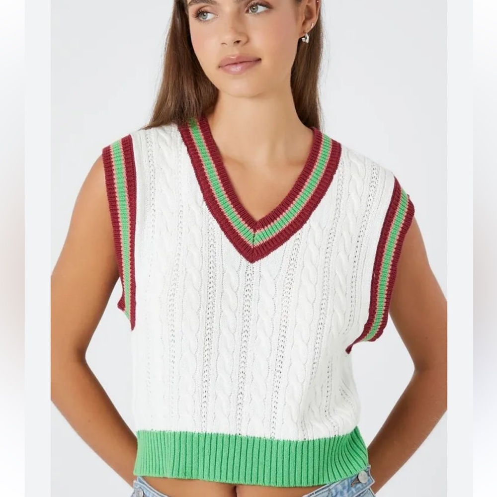 FOREVER 21 Varsity Knit Vest - Picture 3 of 7